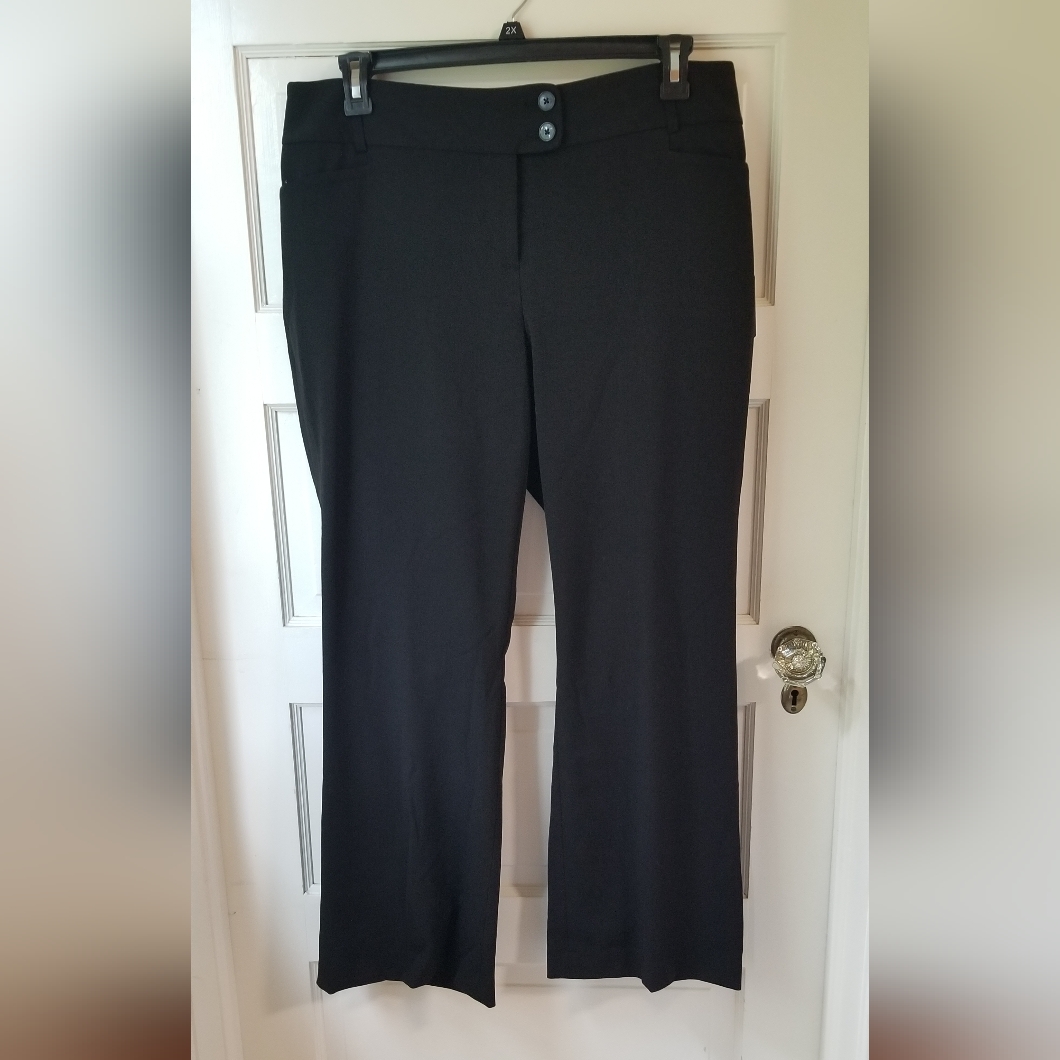 Nwt Rafaella Curvy Dress Black Pants Size 14p With Straight Legs.